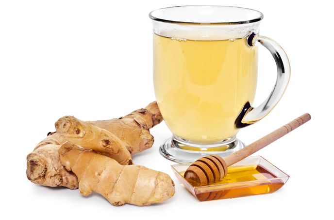 Picture promoting self-care, honey and ginger tea