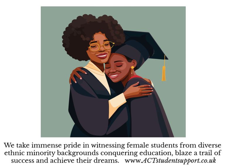 The post shows a person of colour with a parent on graduation day the line reads; we take immense pride in witnessing female students from diverse ethnic minority backgrounds conquering education, blaze a trail of success and achieve their dreams.
