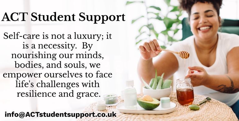 picture shows a person enjoying a day of self-care. The post reads: self-Care is not a luxury; it is a necessity. By nourishing our minds, bodies, and souls, we empower ourselves to face life's challenges with resilience and grace.